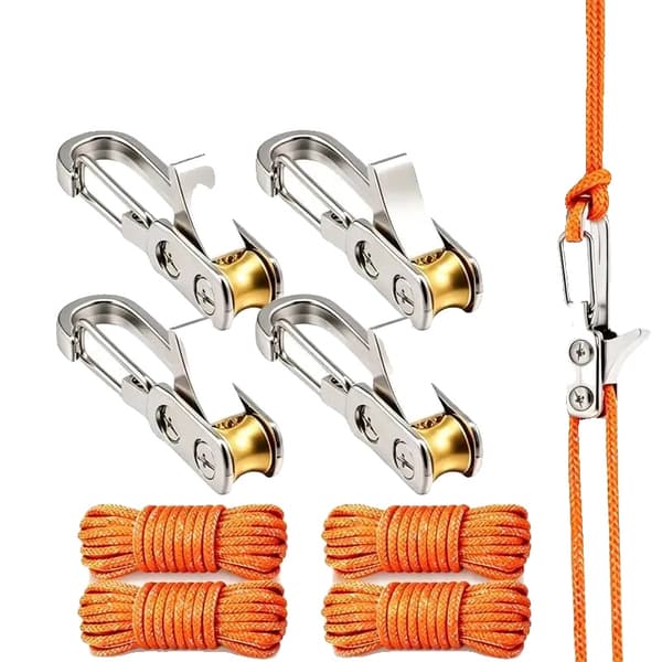 Rullspännare, Lättviktsaluminium, Snabbkopplingsdesign,4 Rep 4 Krok