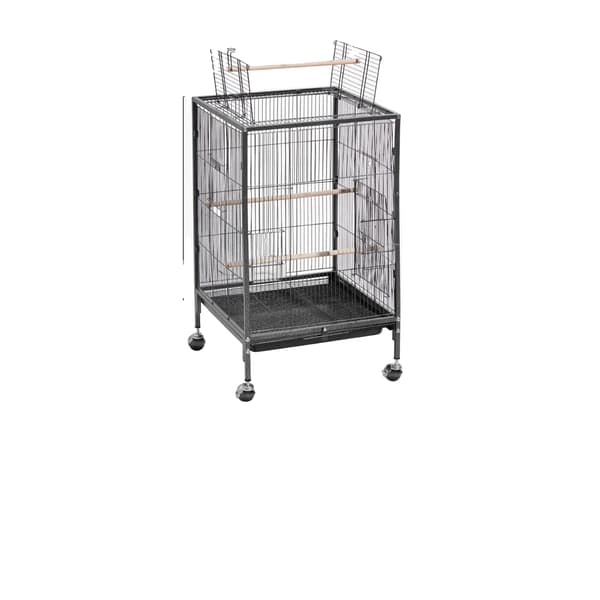 Fuglebur, Smedet Jernkonstruktion, Flere Pinde og Foderautomater,18 x 18 tommer