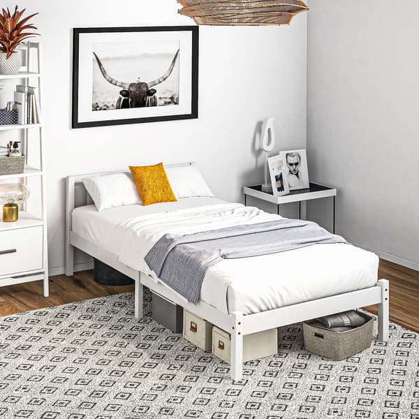 Träbed, Modern Design, Lätt Montering,198X96X70 cm, Vit