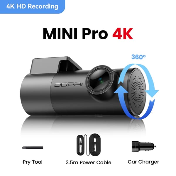 Dash Cam, 4K UHD, Nattesyn,64G SD-kort, MINIPro 4K
