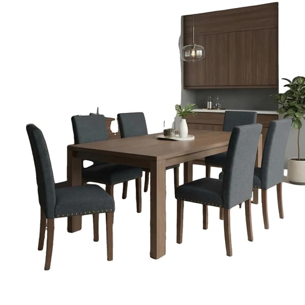 Matstolar, Klädd Tyg, Modern Elegant Design, Grå 6 Sittplatser