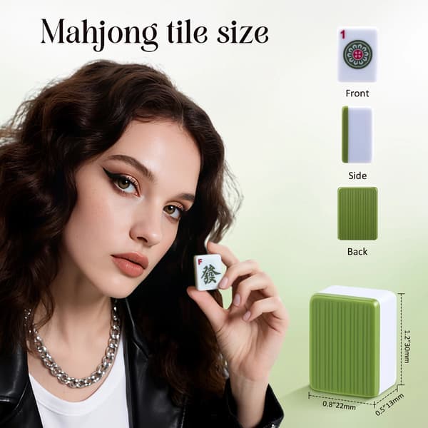 Mahjong Sæt, 144 Brikker, Holdbart og Rejsevenligt Design,A