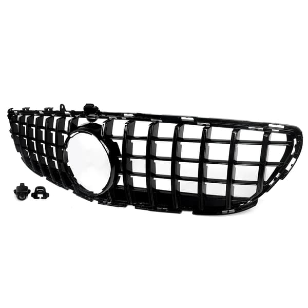Front Bumper Gitter, GTR Stil, Kamera Hul Kompatibel,Glans Sort
