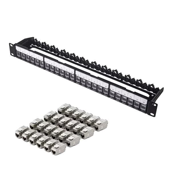 Patch-paneeli, 24-porttinen kokoonpano, irrotettava takatanko,Patch Panel -sarja