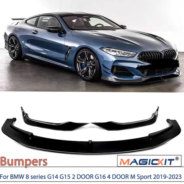 Front Splitter Lip, Aerodynamisk Design, Nem Installation,Glansende Sort