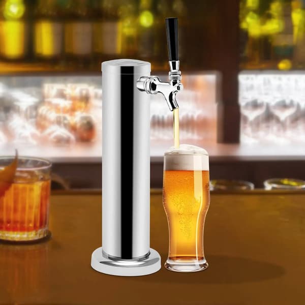 Øltårn, Rustfrit Stål Konstruktion, Dækmonteret Dispenser,Sølv