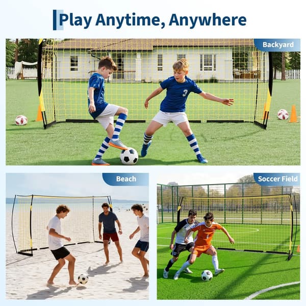 Fodboldmål, Robust Ramme, Bærbar Design,Gul