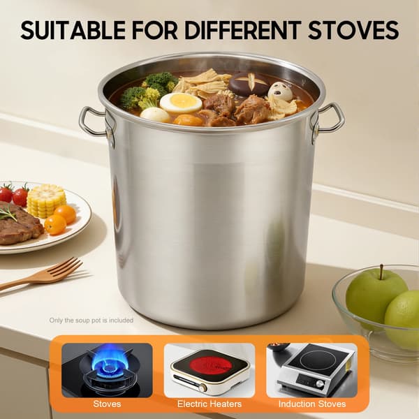 Suppetop, 50L kapacitet, holdbart rustfrit stål,sølv, 5L