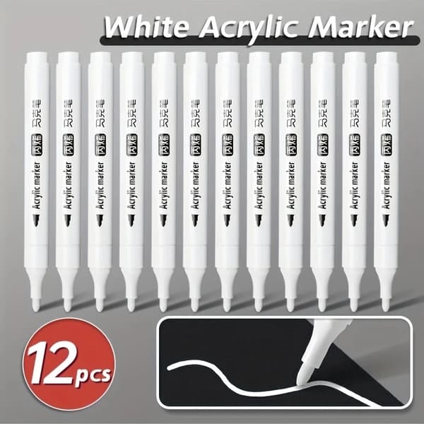 Akrylmärkare, Permanent Bläck, Mångsidiga Ytor,12pcs