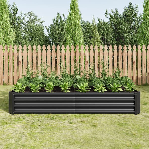 Hævet Havebed, Robust Metal, Anti-Rust Behandling,Sort 6x3x1ft