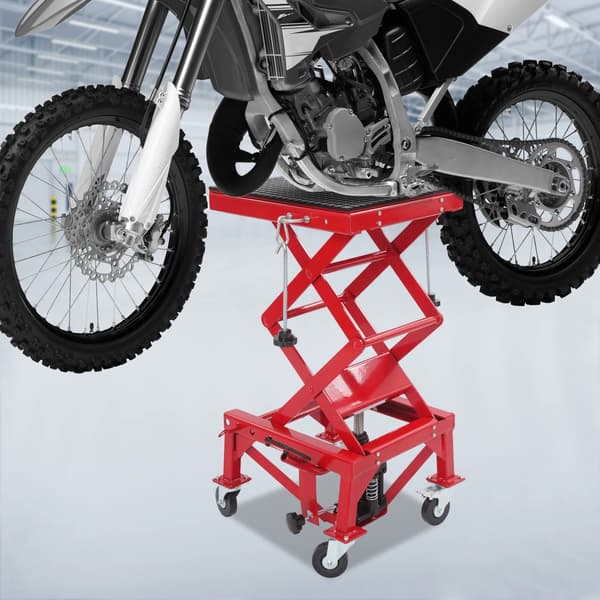 Motorcykellift, Heavy Duty Hydraulisk System, Robust Støtte,Rød