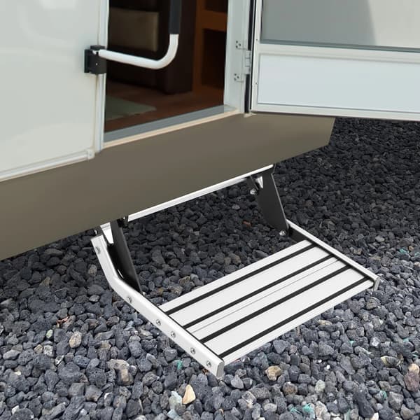Camping Trin, Holdbart Aluminiumlegering, Høj Vægtkapacitet,Sølv