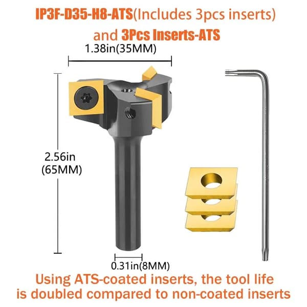 Ansigtfræser, Præcisionsskæring, Holdbart Materiale,IP3F-35-D8-G-3CI