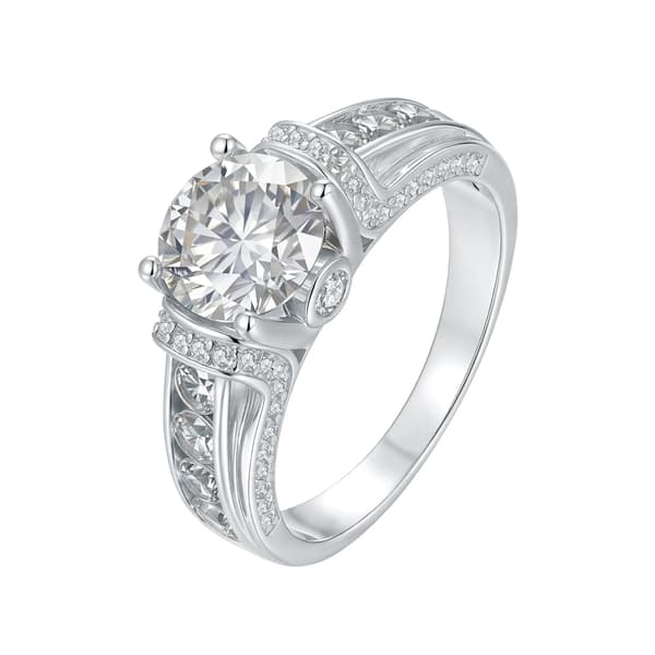 Moissanite Ring, 925 Sterling Silver, 4 Klor Inställning,5, S925 Sterling Silver-d, VIT-d