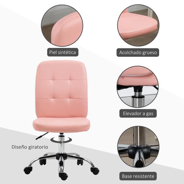 Kontorstol, Justerbar Højde, Kunstlæder Materiale,Pink