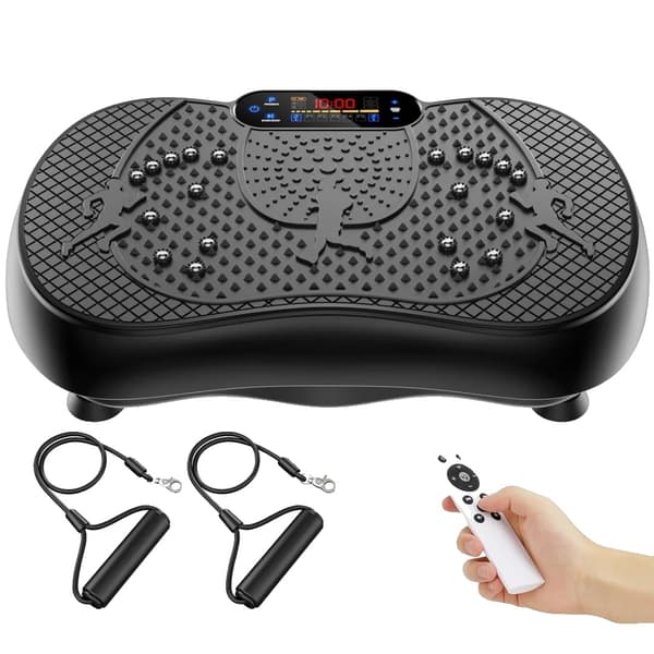 Vibrationsplade, Bluetooth-integration, LCD-skærm,sort