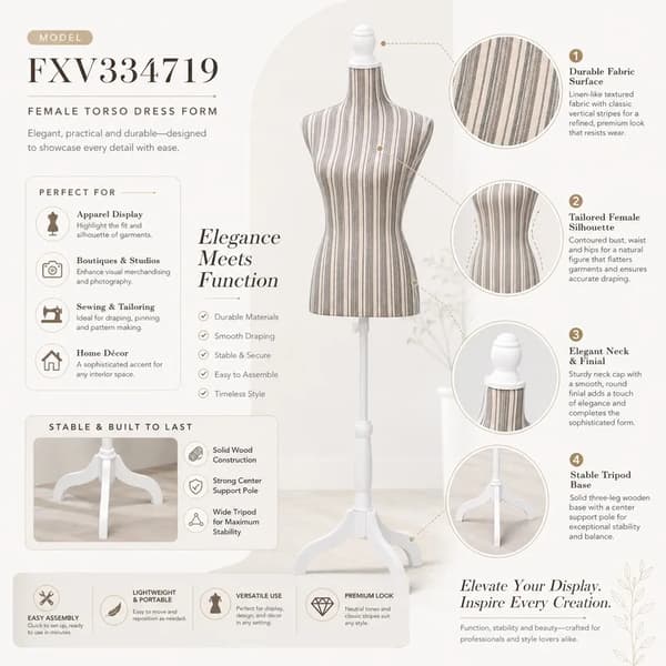 Mannequin, Överkroppsdesign, Slitstarkt Material, Gris