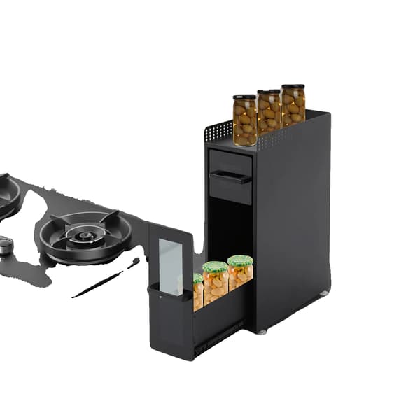 Krydderihylde, 3-lags opbevaring, nem at rengøre design,sort