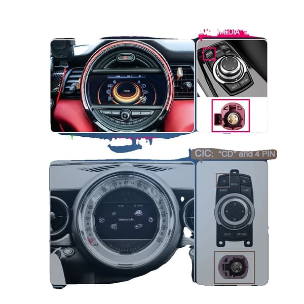 CarPlay och Android Auto-gränssnitt, trådlös anslutning, enkel installation,För MINI NBT