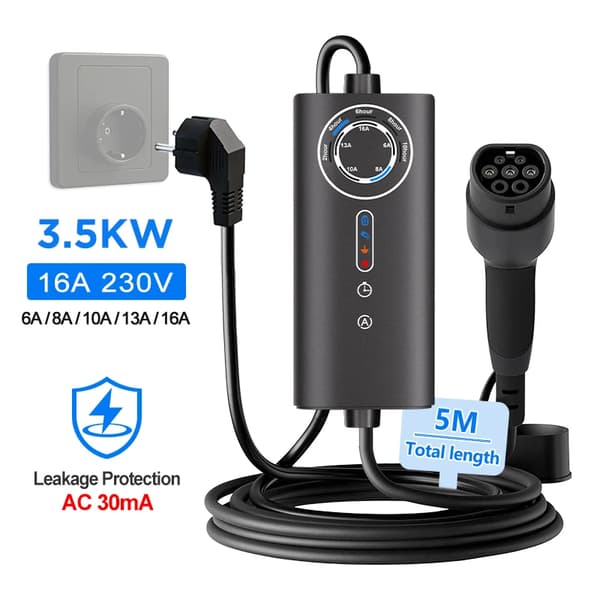 EV-lader, Multi-strøm understøttelse, Vejrbestandig,Schuko 3.5KW 5M