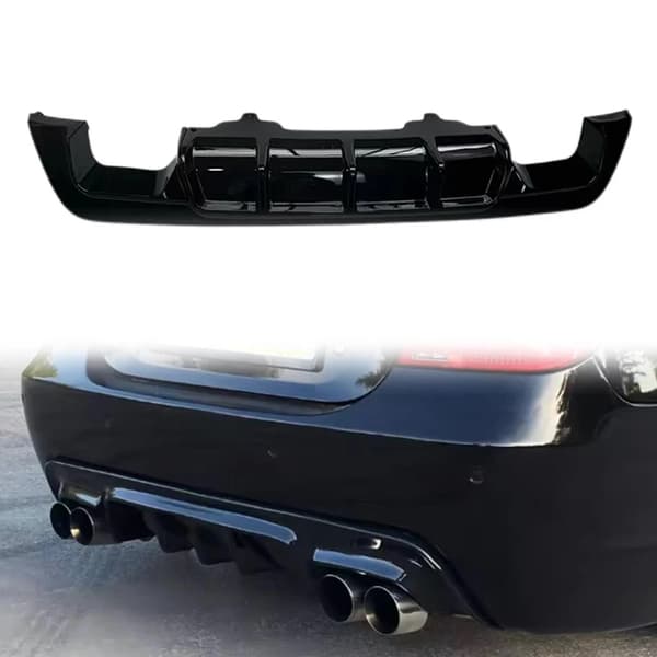 Bageste kofanger diffuser lip, holdbar ABS plast, direkte erstatning,Glans Sort
