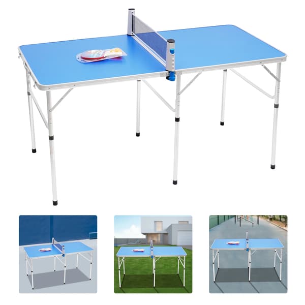 Bordtennisbord, Fällbar Design, Hållbar Konstruktion,Blå