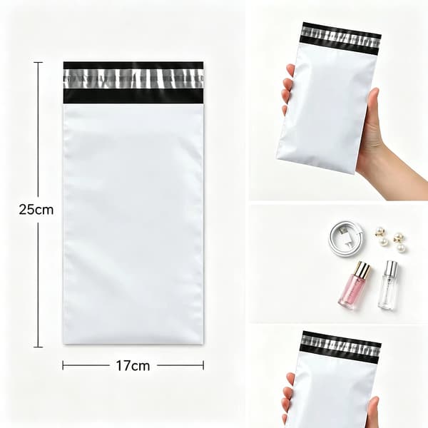 Mailerposer, Holdbart materiale, Selvklæbende lukning,17x25cm 50PCS