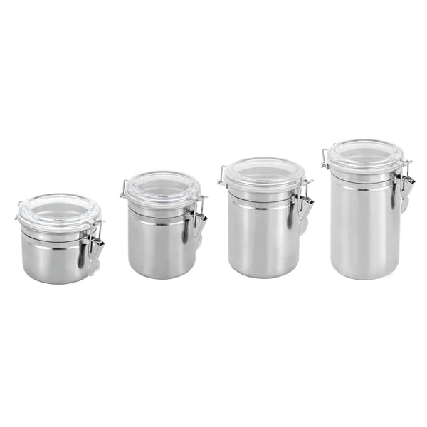 Förvaringsburkar, Rostfritt Stål, Stapelbar Design,Silver