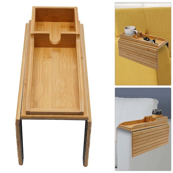 Soffa Armstöd Brickbord, Slitstarkt Bambu, Platsbesparande Design,Bambu