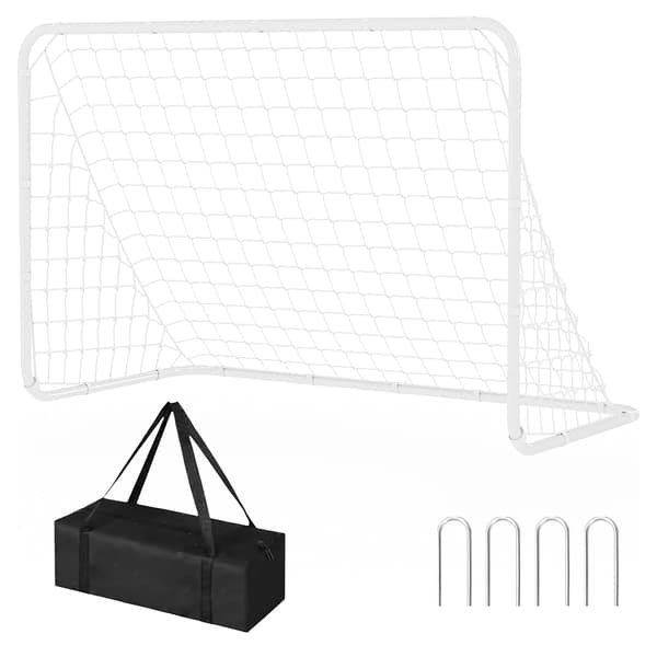 Bärbart Fotbollsmål, Sammanfallande Design, Hållbara Material,6x4FT Vit