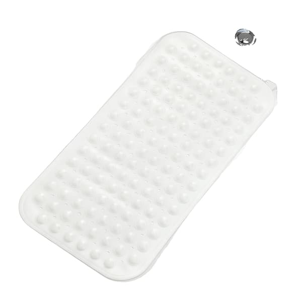 Badmatta, Halkfri Design, Hållbart PVC-material,VIT, 38x70cm-d
