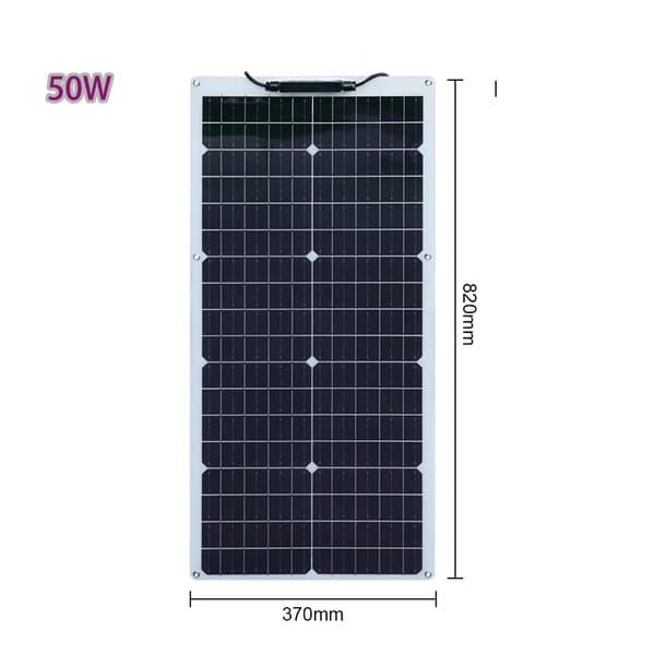 Solpanel, Høj Effektivitet, Fleksibel Anvendelse, 18V 50W solpanel