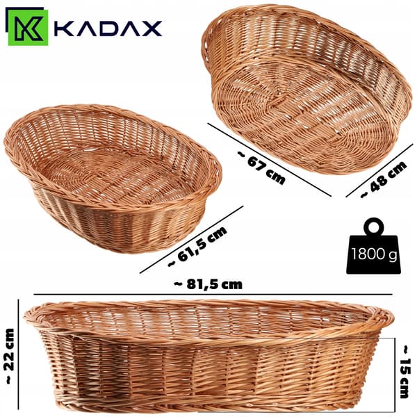 Hundsäng, rottingmaterial, bekväm oval design, blå, L