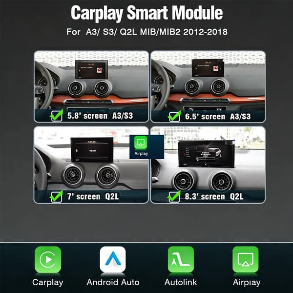 CarPlay Decoder, Trådløs Forbindelse, Bagkamera Support,For A3 S3 Q2L