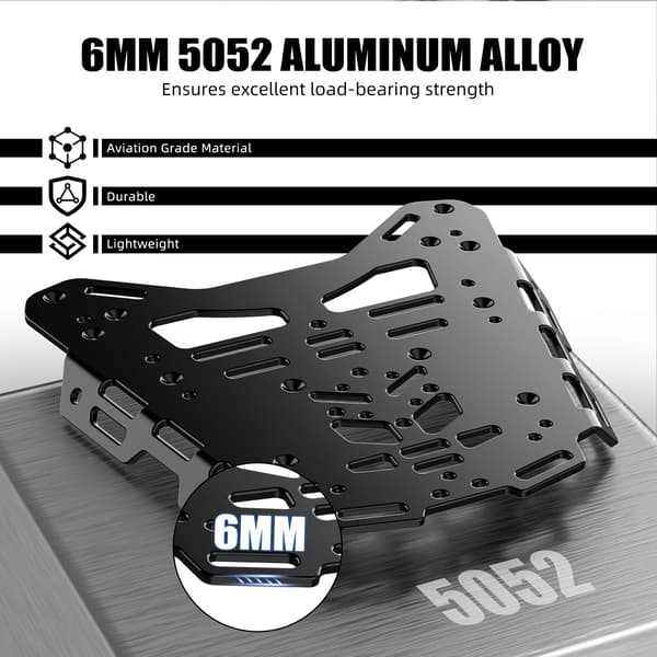 Bagagerack bagpå, højstyrke aluminium, multifunktionelt design,sort