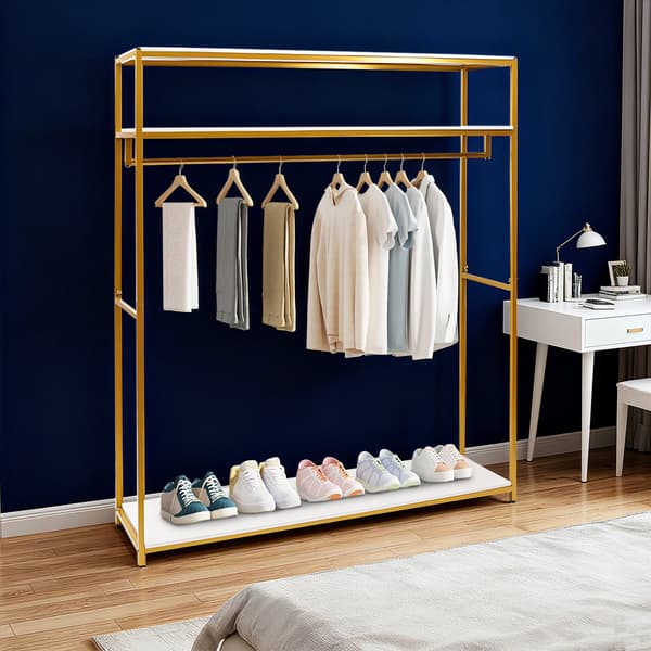 Tøjstativ, Stilfuldt Design, Robust Konstruktion,Guld