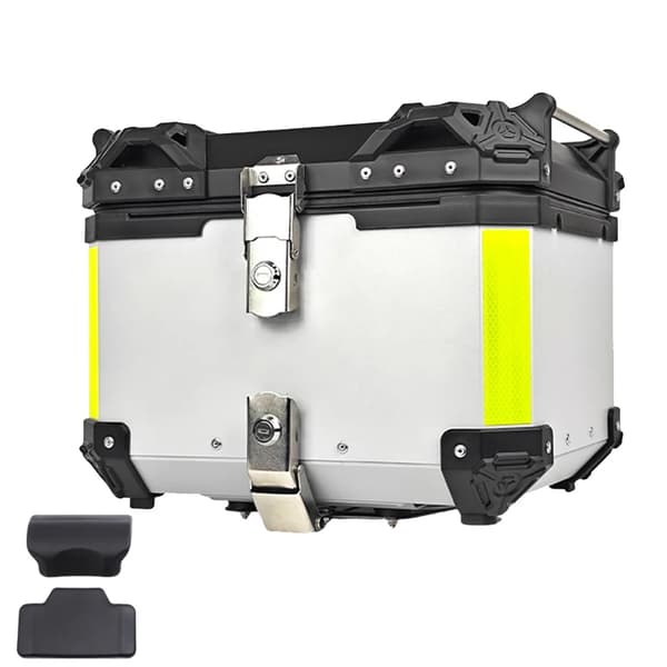 Motorcykel toppbox, vattentät, stöldlås, Silver