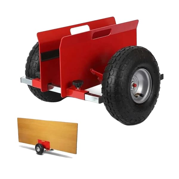 Panel Dolly Cart, Justerbar Klämma, Terrängdäck,röd