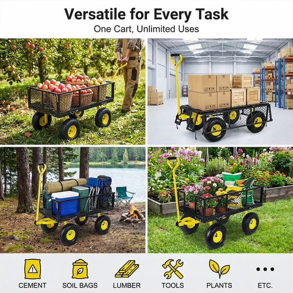 Værktøjsvogn, 900 lbs kapacitet, konvertibel design,sort