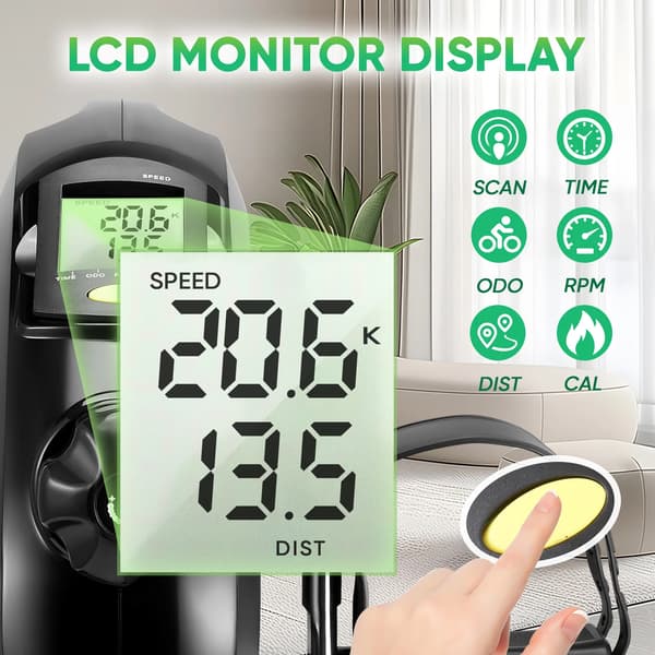 Træningscykel, Justerbar Modstand, LCD Skærm,sort