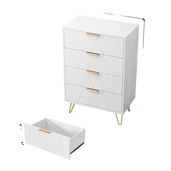 Sideboard, Moderne Design, God Plads til Opbevaring,Hvid-4 skuffer
