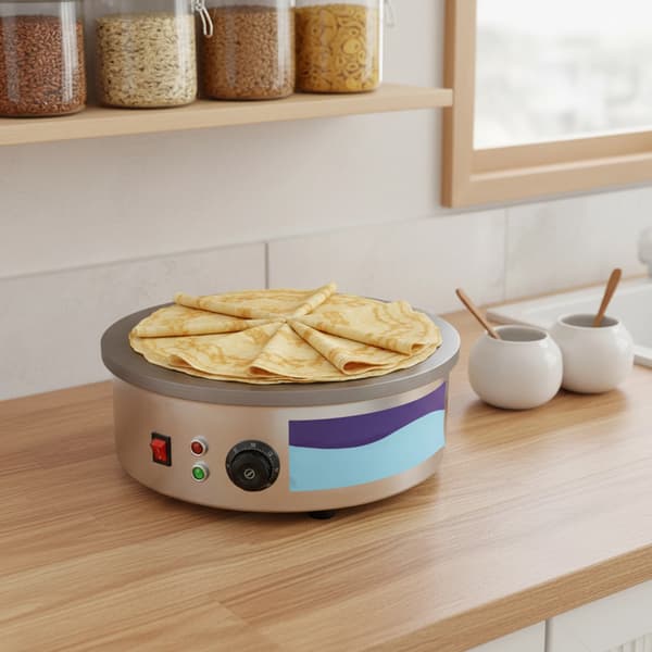 Crepe Maker, 3000W Effekt, Bordmontering,Sølv, EU