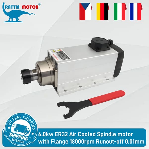 Spindelmotor, luftkølet, høj hastighed,380V, Bare spindel