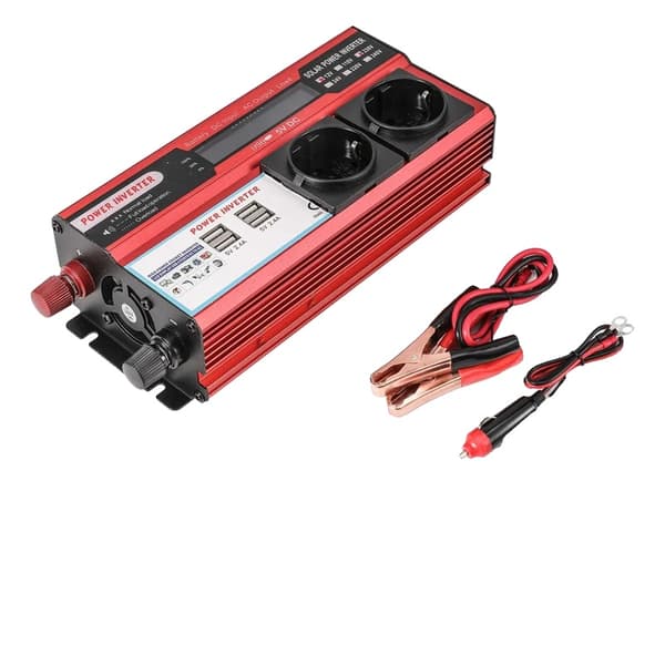 Strømomformer, 4 USB-porte, LED-display,12V 4000W(EU)