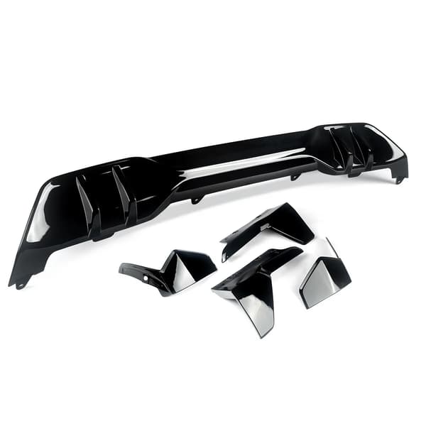 Bageste kofanger diffuser, glans sort trim, M Performance stil,glans sort