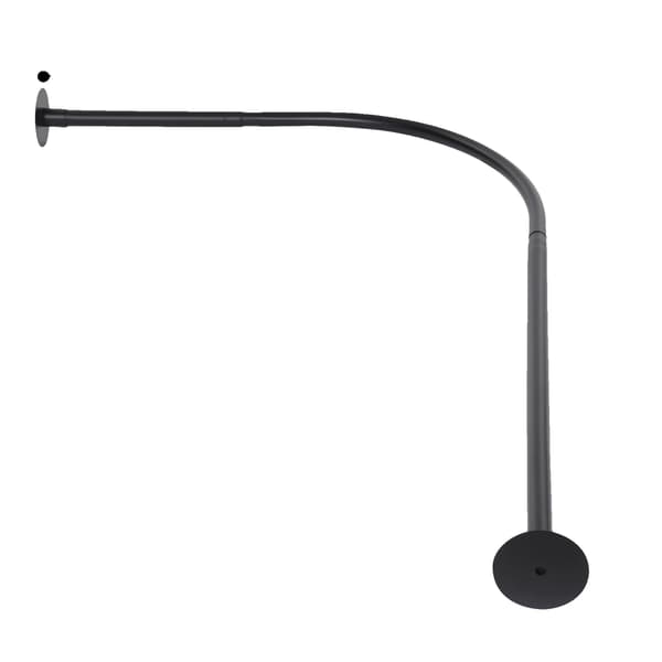Duschdraperistång, Justerbar Längd, L-formad Design,svart