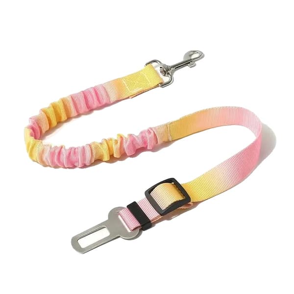 Hundbilsbälte, elastisk nylon, justerbar längd,GUL