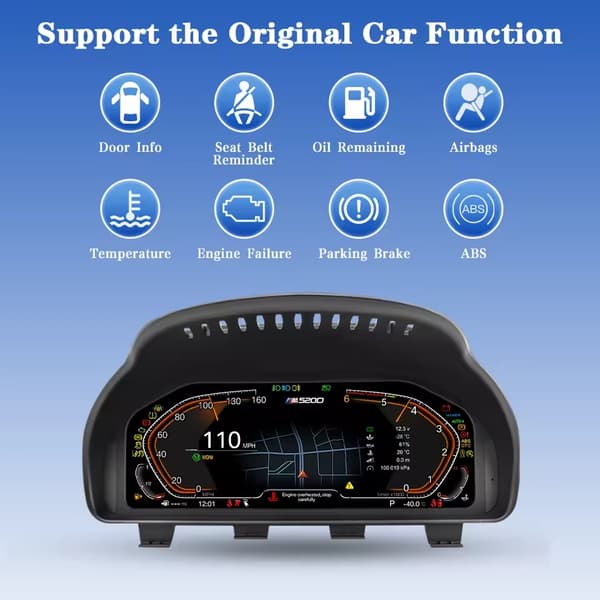 Digital Cluster, Kompatibel med BMW 1 Series E81 E82 E87 E88 2006-2015, Adaptiv ljusstyrka, E87 standardversion