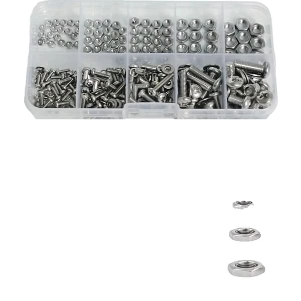 Hexmøtrik og Bolt Sæt, 320 Stykker, Rustfrit Stål Konstruktion,120Pcs