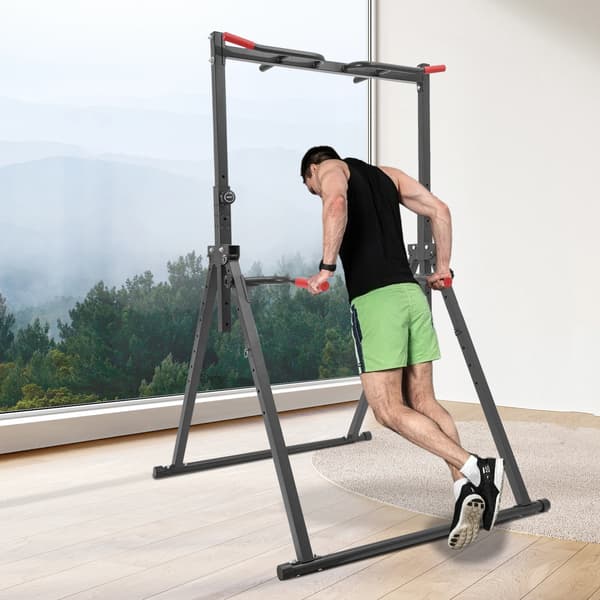 Pull Up Bar Station, 200 kg kapacitet, justerbar højde,sort